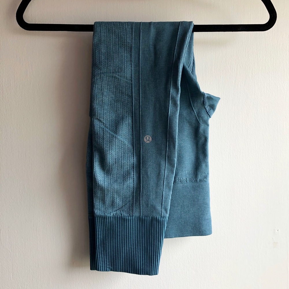 Lululemon Teal Ribbed Leggings (Full Length)
